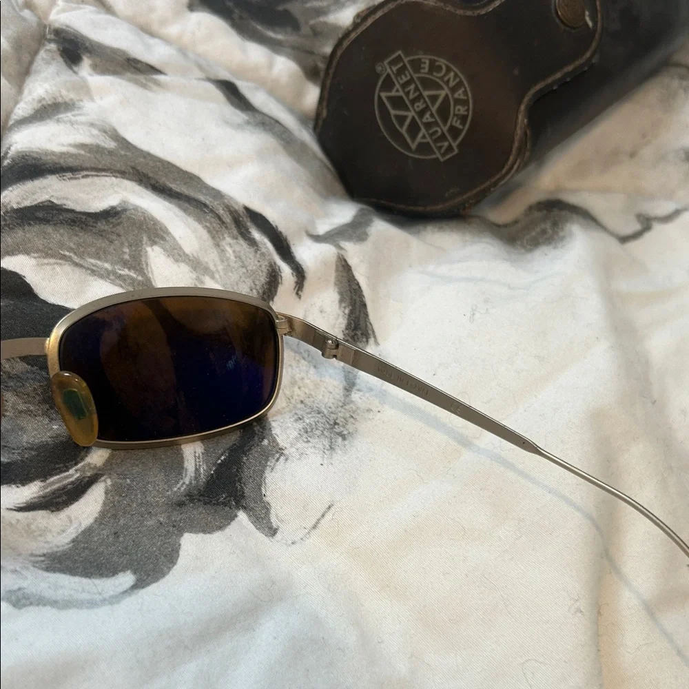 Vuarnet Pouilloux Ref. 062 Handmade Blue Lens Metal Frame Sunglasses